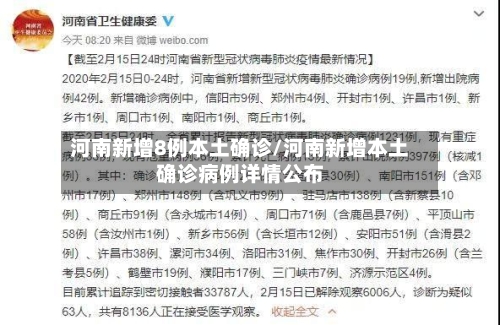 河南新增8例本土确诊/河南新增本土确诊病例详情公布
